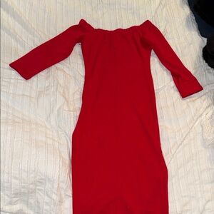 Zara Vibrant Red Long Sleeve Dress